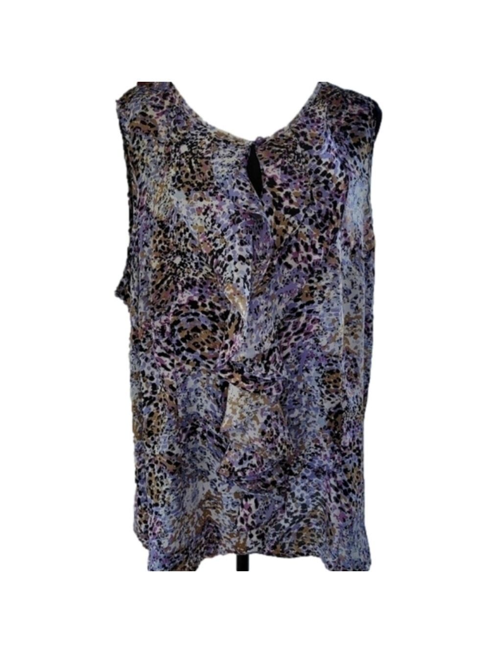 𝅺VIOLET & Claire Sleeveless Printed Blouse Size 1X